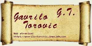 Gavrilo Torović vizit kartica